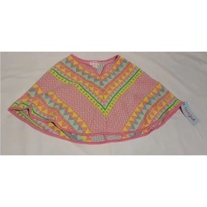 Girls Cat & Jack Sweater Poncho Size S/M Tribal Print